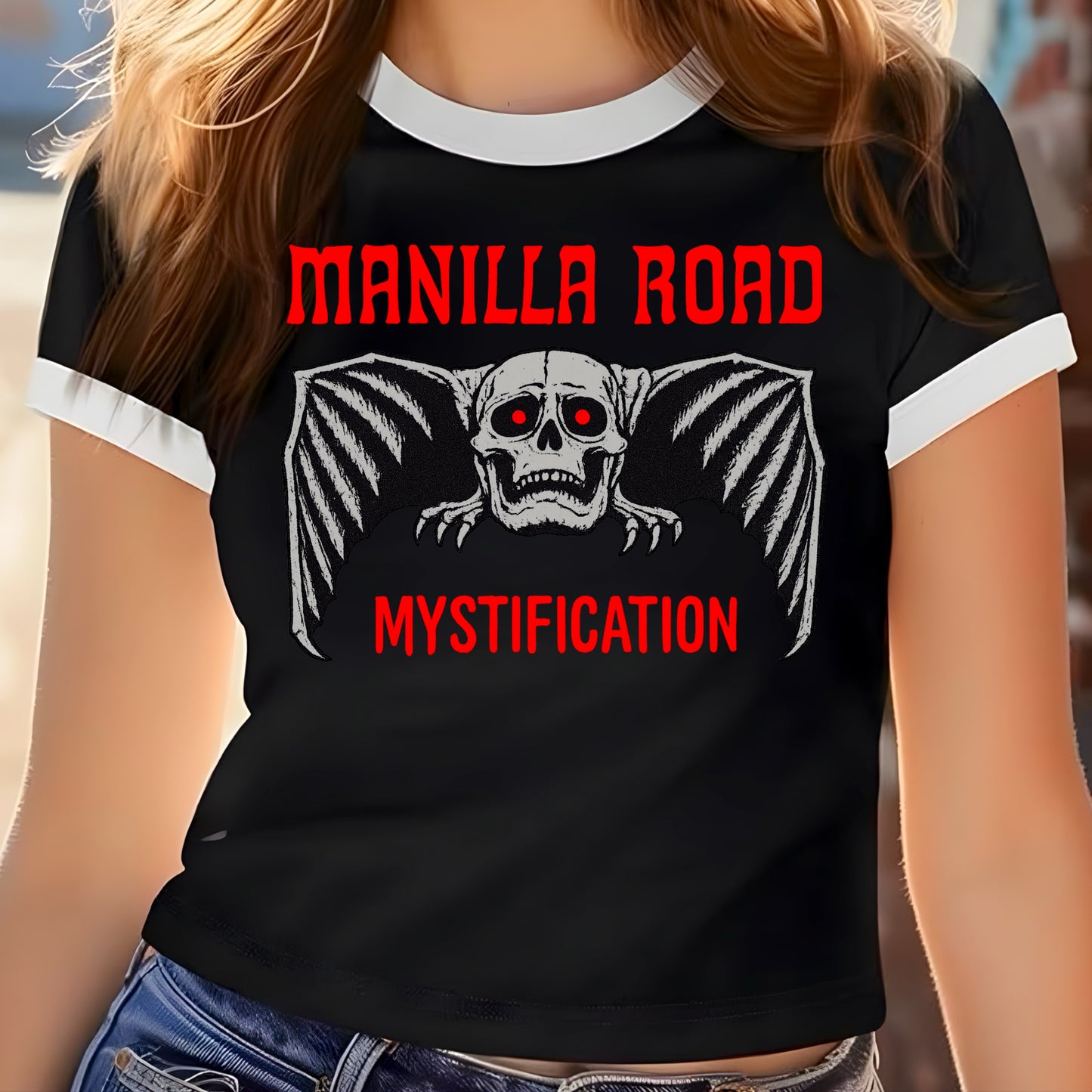 Manilla Road White Ringer Crop Top