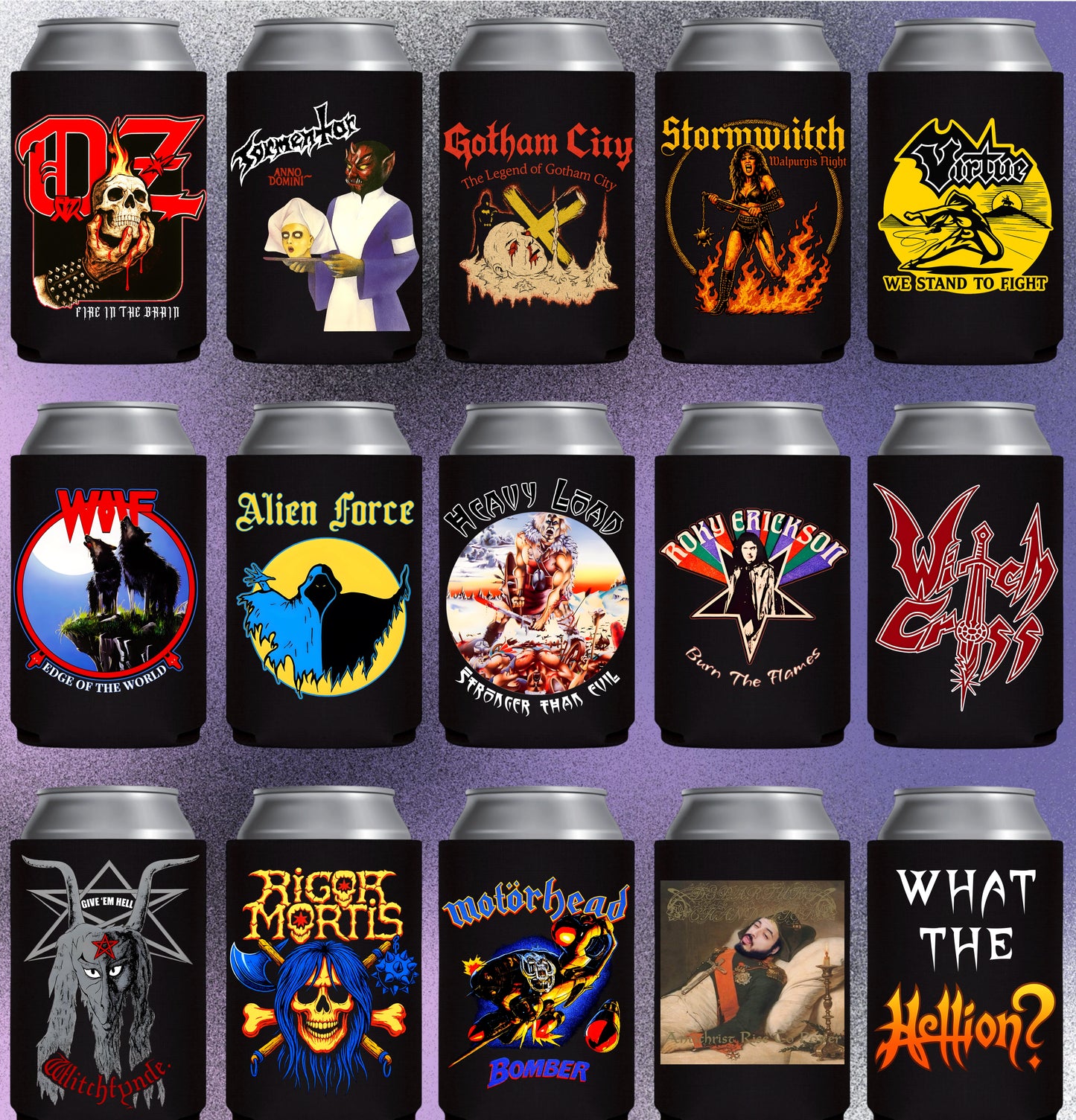 Cold Cans, Hot Metal- Koozies Collection