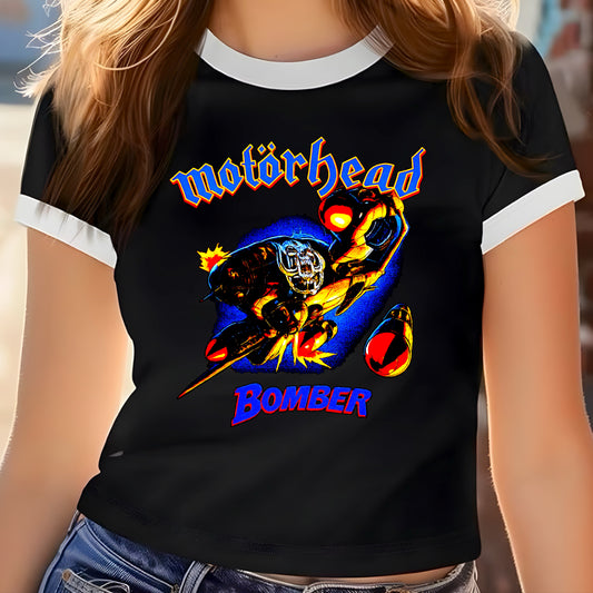 Motörhead Bomber White Ringer Crop Top