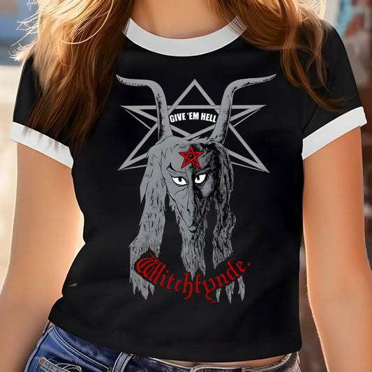 Witchfynde White Ringer Crop Top