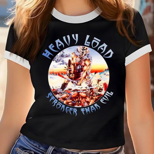 Heavy Load White Ringer Crop Top